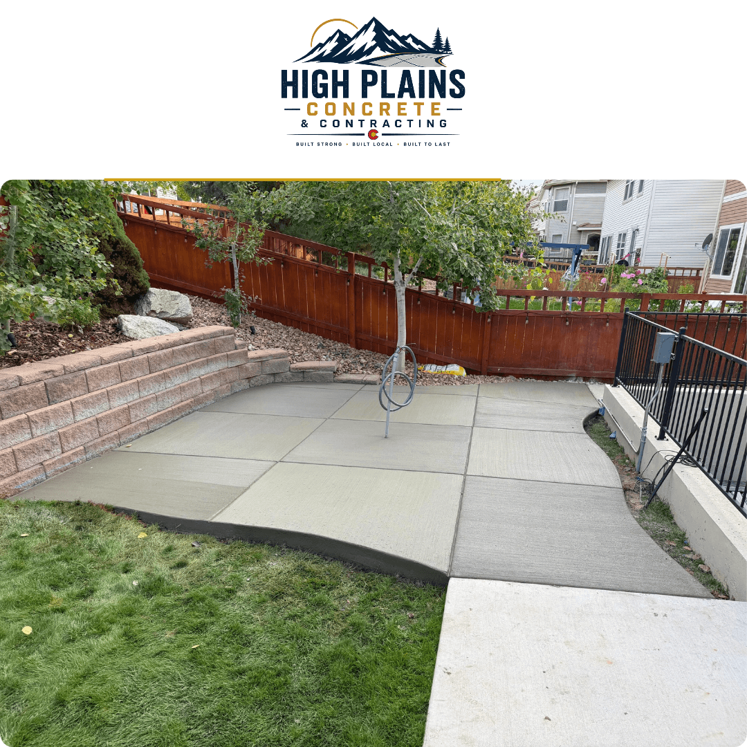 Curved Concrete Hot Tub Pad in Castle Rock, CO